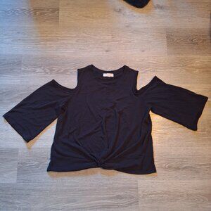 Michael Kors Open Shoulder Black Top, Size XL